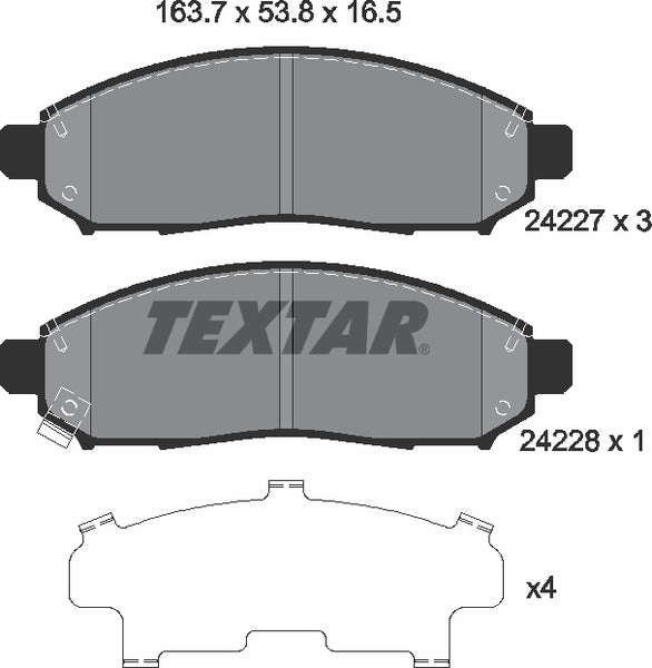 Textar Brake Pad Set - 2422701