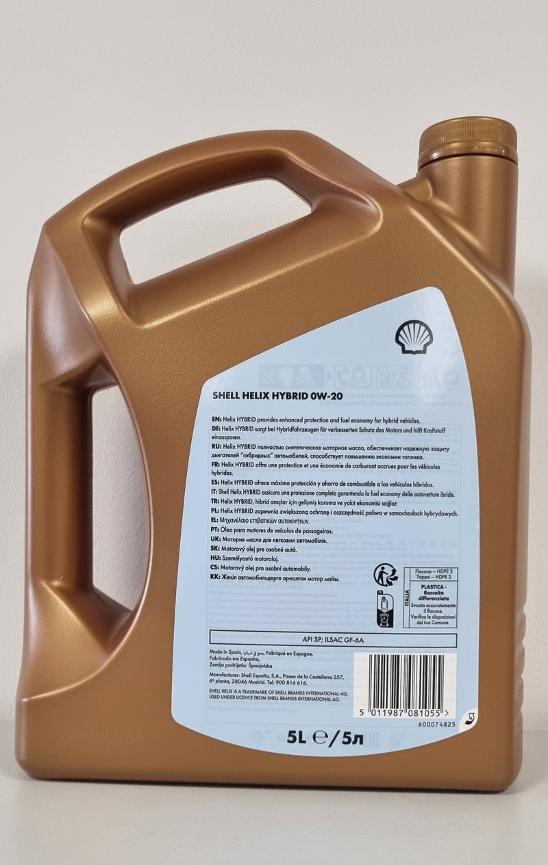 Shell Helix Hybrid 0W20 5 Litre Engine Oil