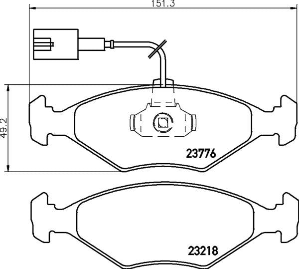 Mintex Brake Pad Set fits -Fiat MDB2617 (also fits other vehicles)