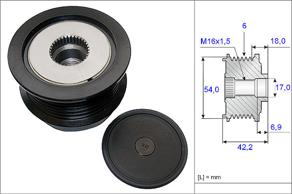 INA Alternator Freewheel Clutch - Part No - 535018810