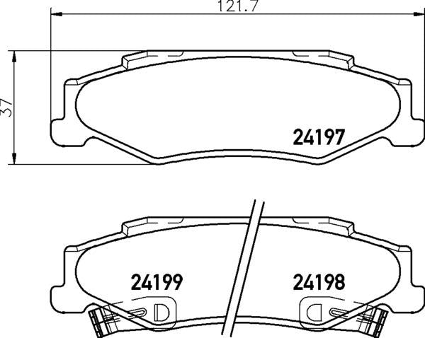 Mintex Brake Pad Set fits -Cadillac Chevrolet MDB2214 (also fits other vehicles)
