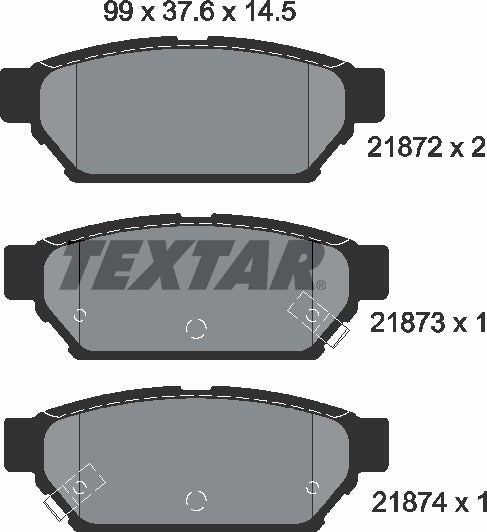 Textar Brake Pad Set - 2187202