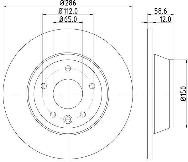 Mintex Brake Discs fits -Audi V330:5 MDC2292 (also fits other vehicles)