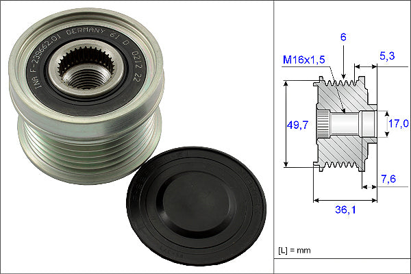 INA Alternator Freewheel Clutch - Part No - 535013410