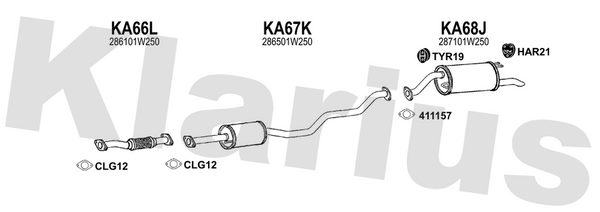 Klarius KA66L - Front Pipe  - Fits Kia Rio 1.25