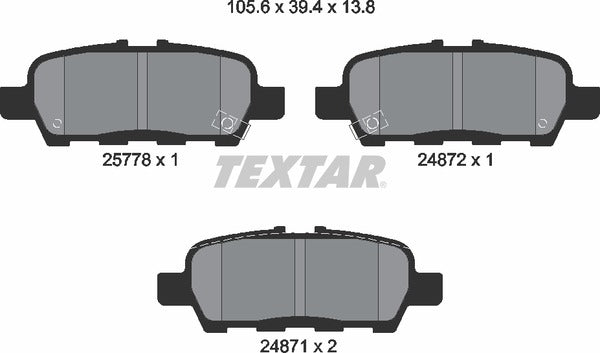 Textar Brake Pad Set - 2577801