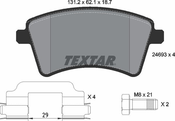 Mercedes-Benz Renault, Brake Pad Set - Textar 24693012407202