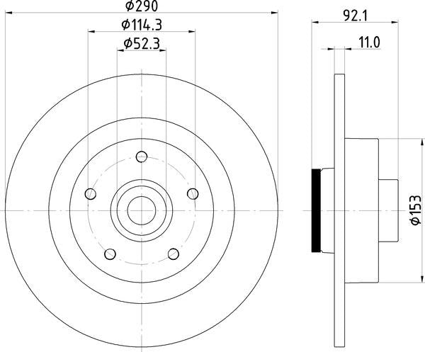 Mintex Brake Discs fits -Renault V296:5 MDC2512 (also fits other vehicles)