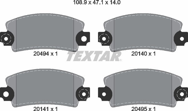 Textar Brake Pad Set - 2049401