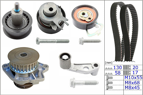 INA Water Pump & Timing Belt Set - Part No - 530008931