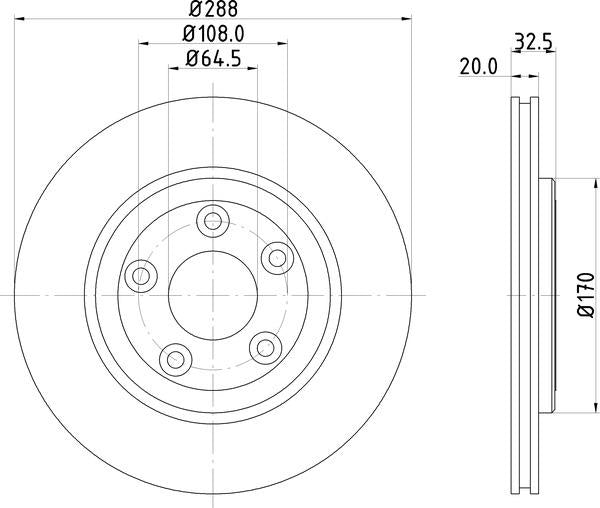 Mintex Brake Discs fits -Daimler Ford Usa Jaguar Lincoln V288:5 MDC1372 (also fits other vehicles)
