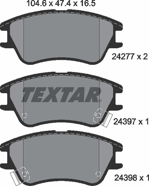 Textar Brake Pad Set - 2427701