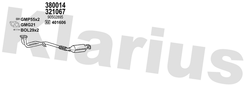 Klarius 321067 - Catalyst Type Approved Withpip  - Fits Opel Vectra 1.6i