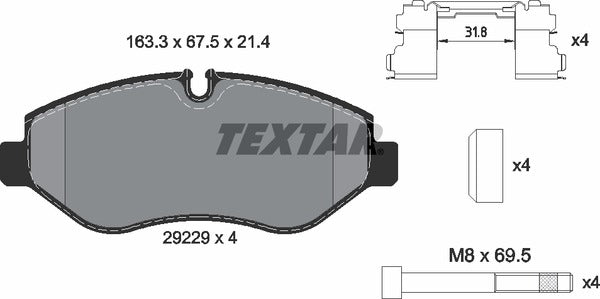 Textar Brake Pad Set - 2922901