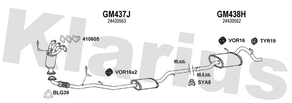 Klarius GM437J - Box With Centre Pipe  - Fits Opel Agila 1.0i