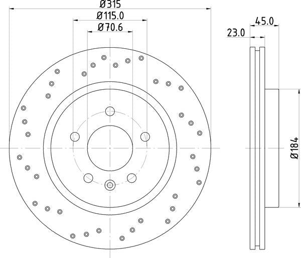 Mintex Brake Discs fits -Audi Opel Vauxhall S260:5 MDC2790C (also fits other vehicles)