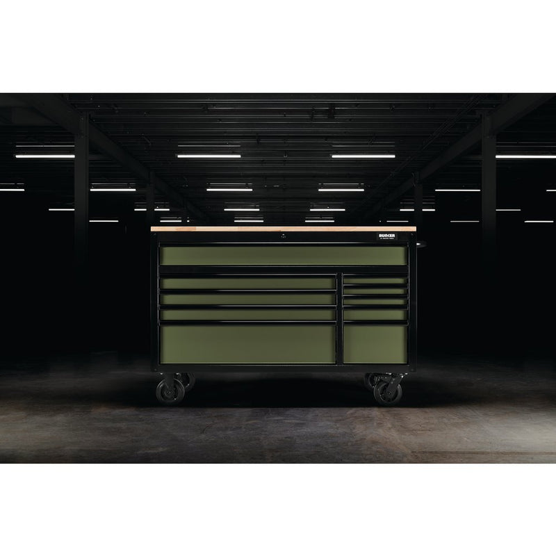 Draper 56" 10 Drawer Trolley Green - 8236