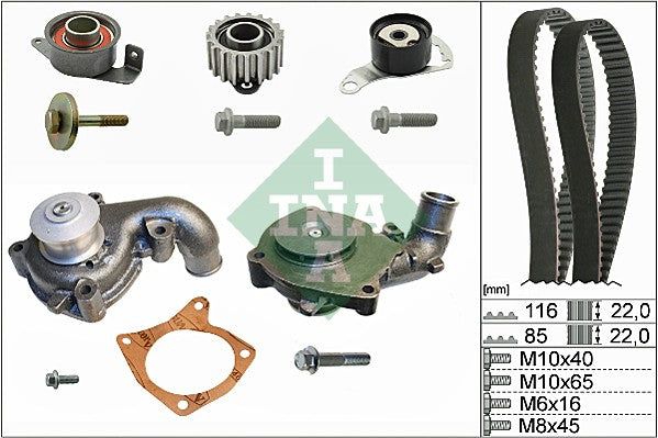 INA Water Pump & Timing Belt Set - Part No - 530010431