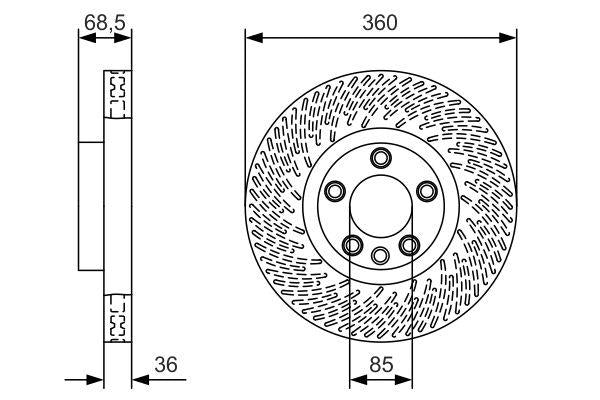 Bosch Brake Disc > Single Bd2013 Part No - 0986479B12