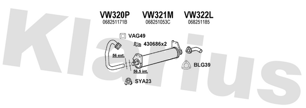 Klarius VW320P - Front Pipe  - Fits Volkswagen Transporter 1.6TD