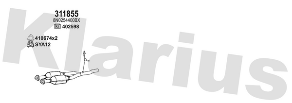 Klarius 311855 - Catalyst Type Approved  - Fits Audi TT 1.8T