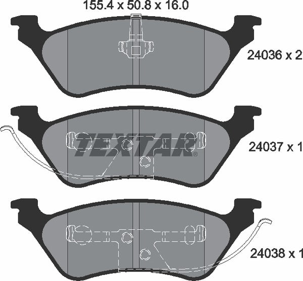Chrysler Dodge, Brake Pad Set - Textar 24036012419201