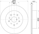 Mintex Brake Discs fits -Toyota V324:5 MDC1306 (also fits other vehicles)