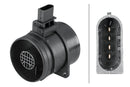HELLA 8ET 358 095-311 Air Mass Sensor - 4-pin connector - Pipe-neck