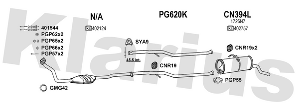 Klarius PG620K - Catalyst Repair Pipe  - Fits Citroen Berlingo 1.9D