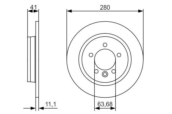 Bosch Brake Disc Pair Part No - 0986479691
