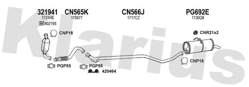 Klarius 321941 - Catalyst Type Approved Withpip  - Fits Citroen Berlingo 1.6HDi