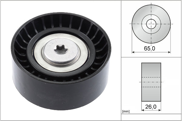 INA Deflection/Guide Pulley - V-Ribbed Belt - Part No - 532074810
