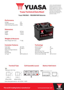 Yuasa YBX3063 - 3063 SMF Car Battery - 4 Year Warranty