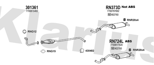 Klarius 301361 - Front Pipe For Cat  - Fits Renault Clio 1.9D