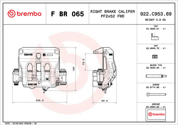 Brembo F BR 065 LCV brake calipers for commercial vehicles - FBR065