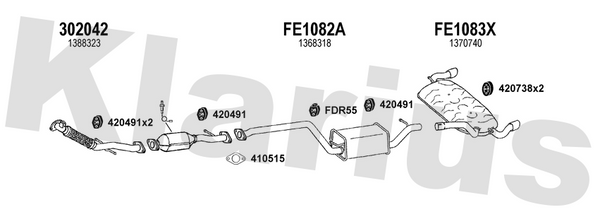 Klarius 302042 - Front Pipe For Cat  - Fits Ford Focus 2.5i