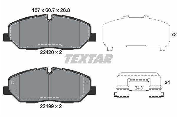 Textar Brake Pad Set - 2242001