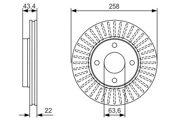 Bosch Brake Disc Pair Part No - 0986479R64