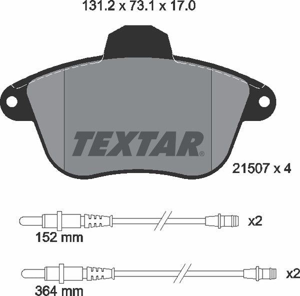 Textar Brake Pad Set - 2150701