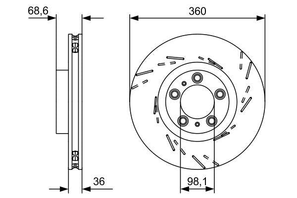 Bosch Brake Disc > Single Bd2444 Part No - 0986479D23