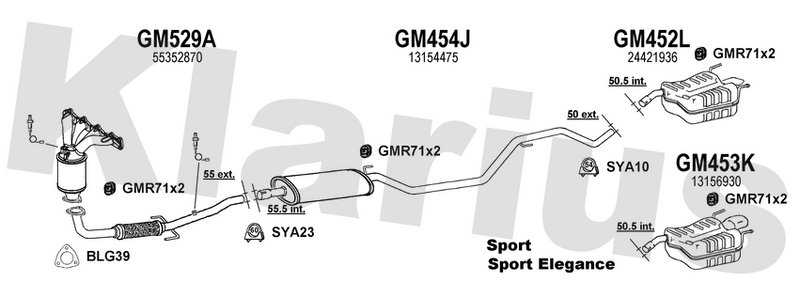 Klarius GM529A - Centre Pipe  - Fits Opel Signum 2.2DGi