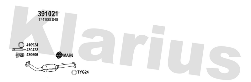 Klarius 391021 - Catalyst & Dpf Combined  - Fits Toyota Hilux 2.5 D-4D