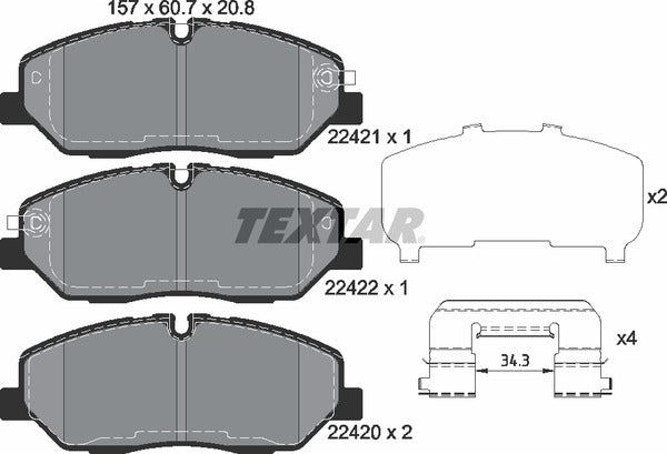 Textar Brake Pad Set - 2242101