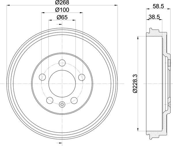 Mintex Brake Drum (Single) fits -Seat Skoda MBD408 (also fits other vehicles)