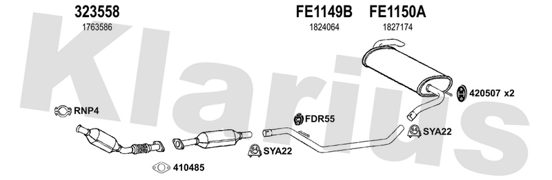 Klarius 323558 - Catalyst Type Approved Withpip  - Fits Ford C-Max II 2.0TDCi