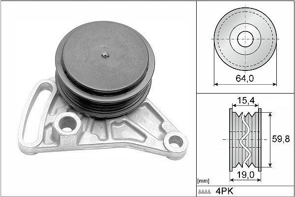 INA Tensioner Pulley - V-Ribbed Belt - Part No - 531030910