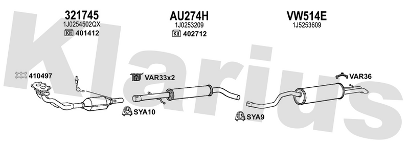 Klarius 321745 - Catalyst Type Approved Withpip  - Fits Audi A3 1.6i