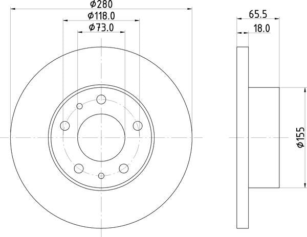 Mintex Brake Discs fits -Citroën Fiat Peugeot V282:5 MDC993 (also fits other vehicles)
