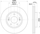 Mintex Brake Discs fits -Hyundai Kia V305:4 MDC2648 (also fits other vehicles)