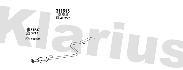 Klarius 311615 - Catalyst Type Approved  - Fits Fiat Doblo 1.9D